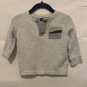 Old Navy Grey Thermal Long Sleeve Shirt 3-6M